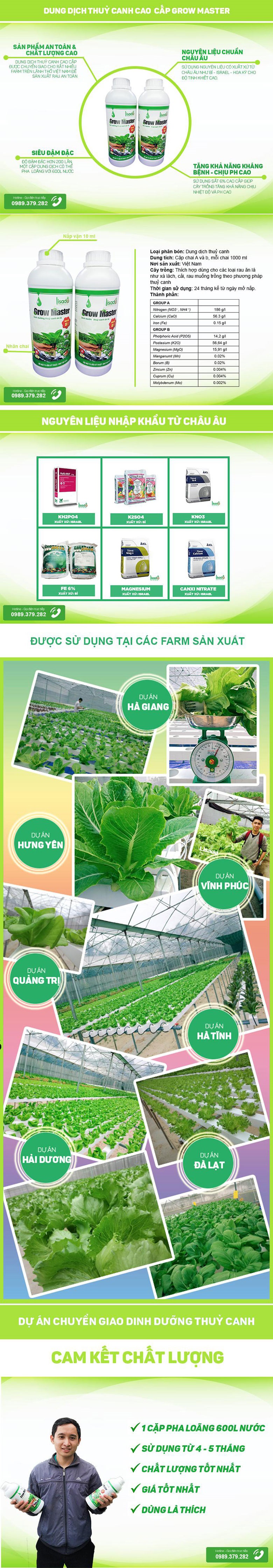 Giới thiệu dung dịch thủy canh Grow Master