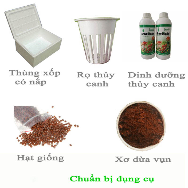 Các dụng cụ cần thiết khi trồng thủy canh thùng xốp Các dụng cụ cần thiết khi trồng thủy canh thùng xốp